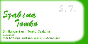 szabina tomko business card